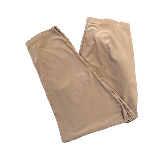 Leith-Womens Pull On Pant-Front Pleat Pockets Lightweight-Dark Taupe-Size L - Picture 13 of 14